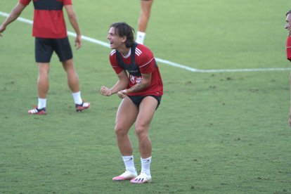 Ante Coric sonríe en uno de los ejercicios.
