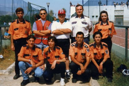 El equipo de Protección Civil con José Juan Rubí.