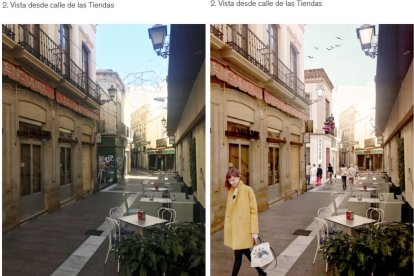 Vista actual y reformada desde Las Tiendas.