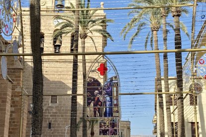 Detalle de una escena del espectáculo de luces y sonido de la catedral.