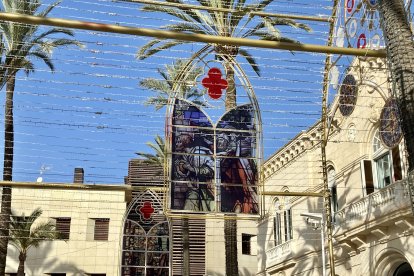 Detalle de una escena del espectáculo de luces y sonido de la catedral.