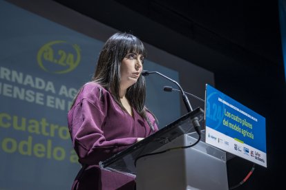 Marina Ginés, periodista de LA VOZ, presentando el acto.