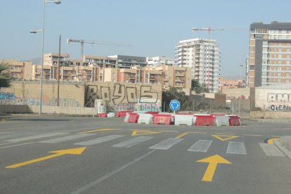 Doble carril y una glorieta junto al Palacio en la recta de Alcalde Santiago Martínez Cabrejas.
