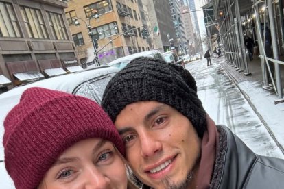 Robertone con su mujer en Nueva York.