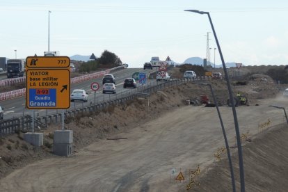 Vista del tramo en el que irá el ramal desde la A-7 dirección Murcia a la A-92 sentido Granada.