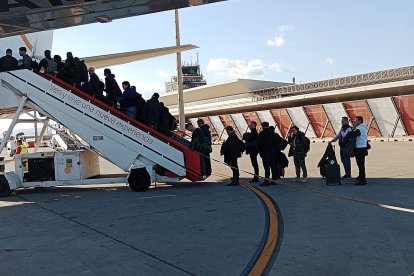 Embarcando rumbo a Berlín.
