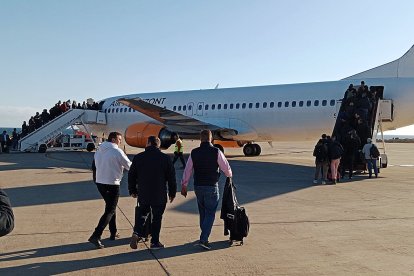 Embarcando rumbo a Berlín.
