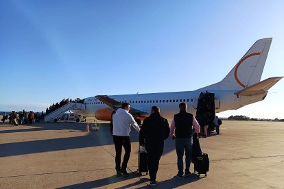 Embarcando rumbo a Berlín.
