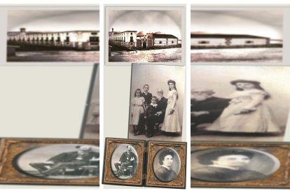 Imagen del Palacio del Almanzora a finales del XIX; Antonio Abellán, rodeado de nietos; el patricio cuevano, con su esposa Catalina Casanova.