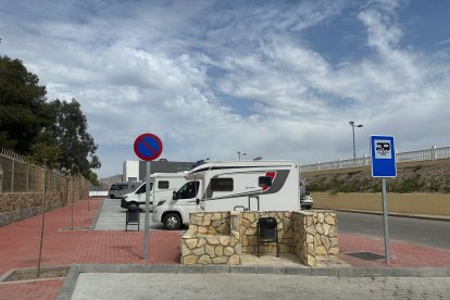 Zona habilitada para las autocaravanas y campers.
