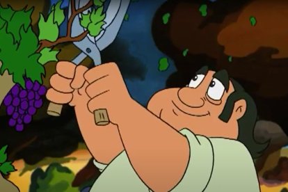 El personaje de Paco el de Bentarique cuidando sus parras.