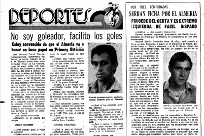 El 24 de junio de 1979 salía en LA VOZ de Almería el fichaje de Serrán.