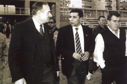 Pepe Guijarro presidente del Poli Almería con Antonio Montero y Juan Antonio Román.