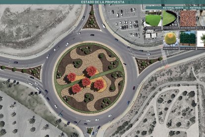 Rotonda en la AL-12 confluencia con calle Árbol del Paraíso