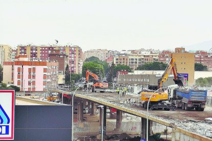 Vista aérea de toda la zona de trabajos en marcha