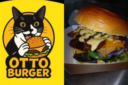 Logo y hamburguesa de 'Otto Burguer'