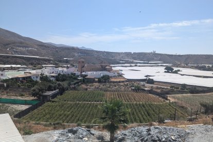 Vista de La Alquería: un vergel alpujarreño.