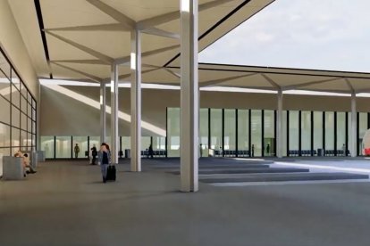 Vista general de la zona de dársenas de la estación de autobuses