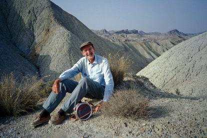 El historiador y escritor italiano Carlo Gaberscek, en el Desierto de Tabernas.