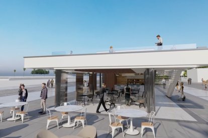 Vista del diseño de los nuevos locales para el Muelle de Levante