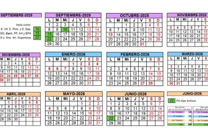Calendario escolar para el curso 2025/26 en Almería.