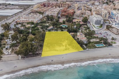 Ubicación de la piscina de agua salada.