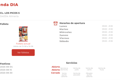 Horario de los Supermercados Día en 2025