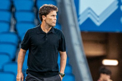 Rubi en el último partido del conjunto rojiblanco ante el filial de la Real Sociedad.