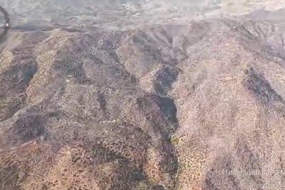 Imagen del incendio ya estabilizado en Lubrín.