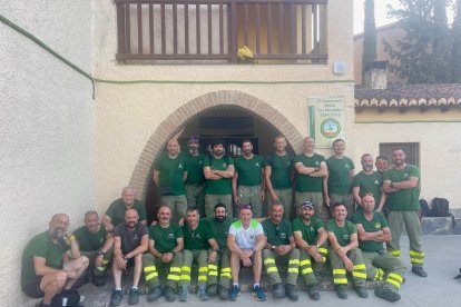 La Brica Granada en base tras la estabilización del incendio.