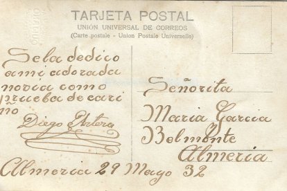 Una tarjeta postal con todo su amor cuando la caligrafía daba la talla.