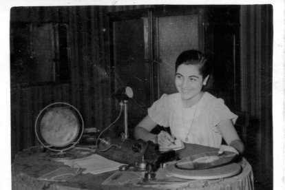 Dolores Rubio Vela (Lolita Rubio) en Radio Adra 1955.