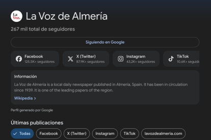 Cómo seguir a La Voz de Almería en Google Discover