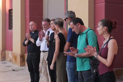 La familia de Antonio Campos, durante la concentración.