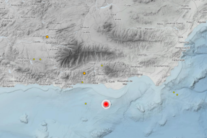 El epicentro del terremoto, según la web del Instituto Geográfico Nacional.