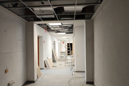 Interior de los pasillos en plena obra