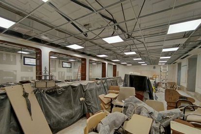 Salón de actos sobre el que se está trabajando