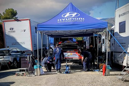 Thierry fue el unico piloto del equipo Hyundai WRC presente en estos test.