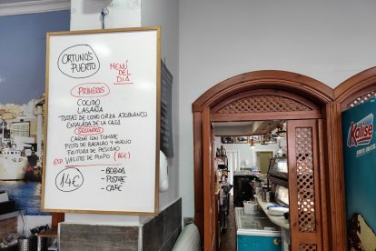 La carta editable del restaurante, un día de semana cualquiera.