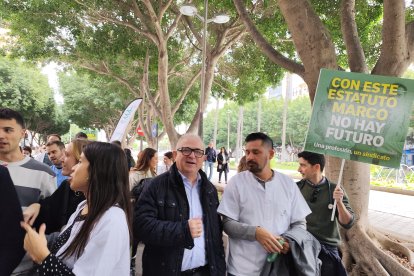 Manifestación sanitaria contra el nuevo Estatuto Marco, este jueves 11 de diciembre, en el marco de la huelga médica del 9 al 12 de diciembre.