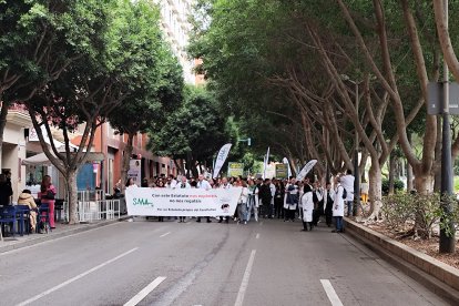 Manifestación sanitaria contra el nuevo Estatuto Marco, este jueves 11 de diciembre, en el marco de la huelga médica del 9 al 12 de diciembre.