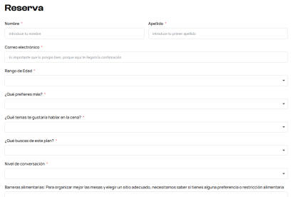 Cuestionario previo para emparejar los grupos.