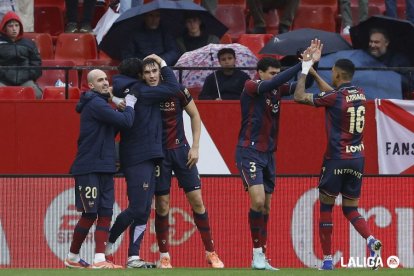 El delantero del Levante anotaba el segundo gol de su equipo.