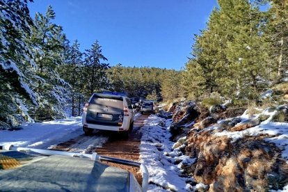 Llegada de la Guardia Civil a la zona en la que se produjo el rescate.