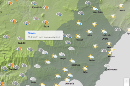 Pequeñas nevadas durante el fin de semana en algunos puntos de Almería.