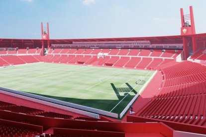 Vista de la tribuna desde la preferencia. El Mediterráneo tendría alrededor de 25.000 butacas.