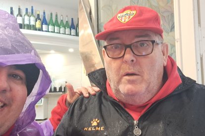 Aficionados del Almería en Cádiz.