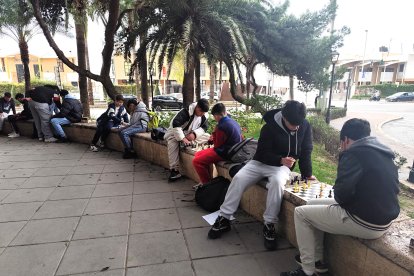 Los alumnos del IES Alhadra y IES Galileo durante el I Campeonato Intercentros de Ajedrez.