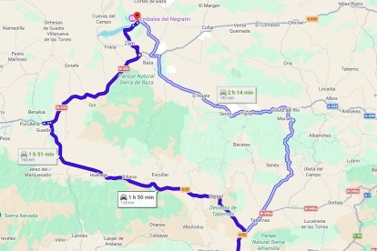 Cómo llegar desde Almería al embalse del Negratín.