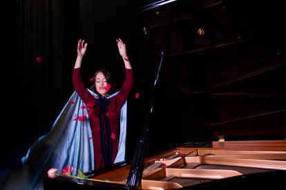 María del Mar Pollatos en una de sus obras.